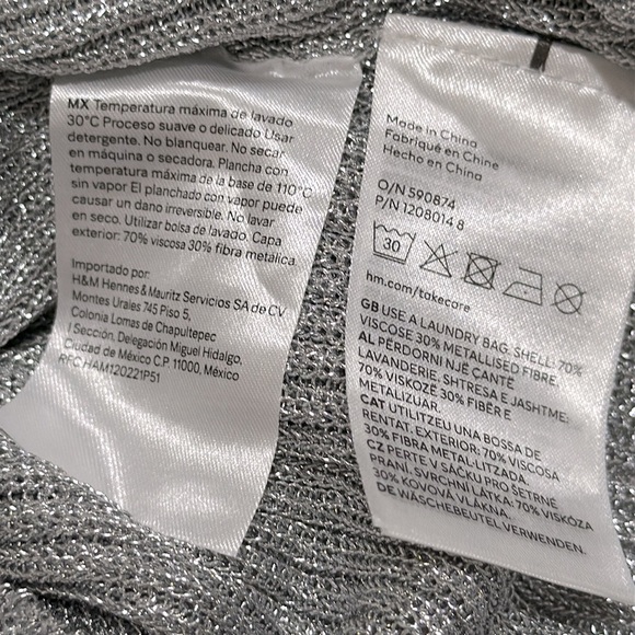 H& M Metalic rib knit top NWT SZ S - Picture 3 of 5